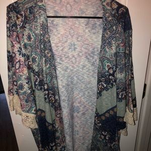 printed cardigan